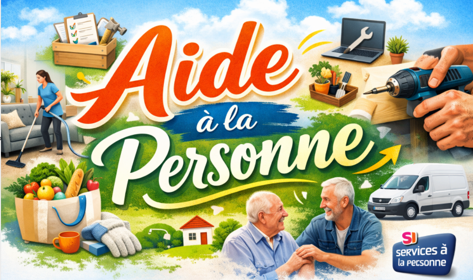aide a la personne six fours la seyne Visuels de services d’aide, montrant une équipe aidant des personnes âgées avec divers outils.